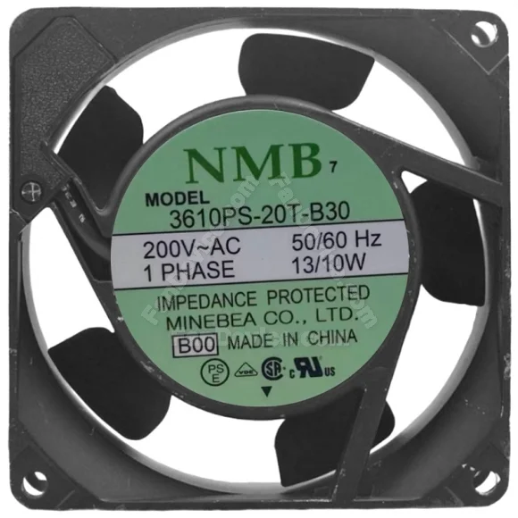 NMB 3610PS-20T-B30 200V 13/10W Impedance Protected 1 PHASE Cooling Fan