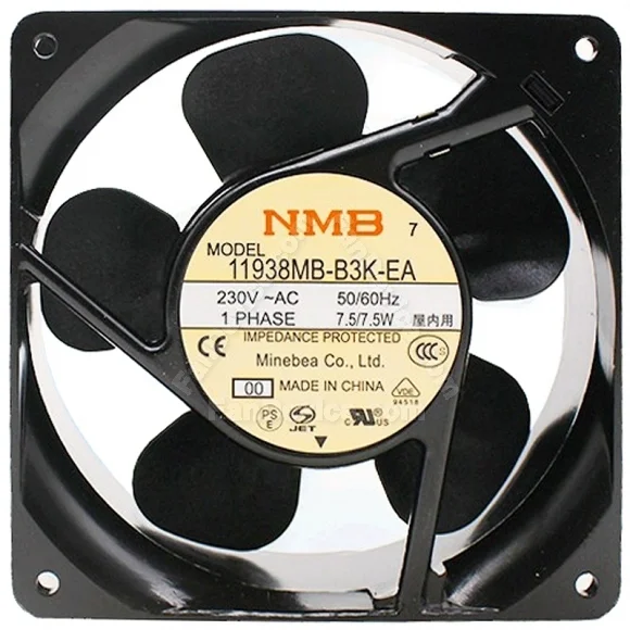 NMB 11938MB-B3K-EA 230V 7.5/7.5W Impedance Protected 1 PHASE Cooling Fan