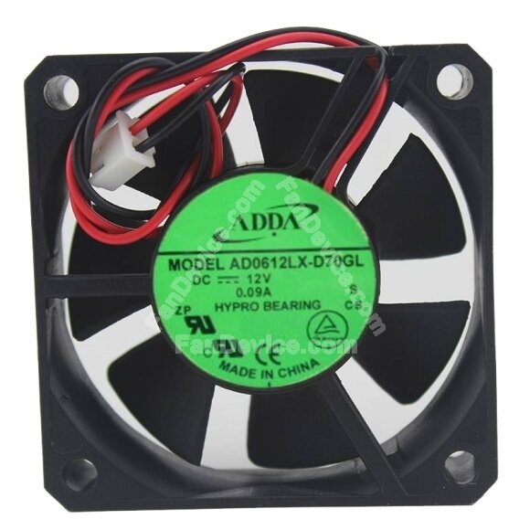 ADDA AD0612LX-D70GL DC 12V 0.09A 2 Wires Axial Cooling Fan
