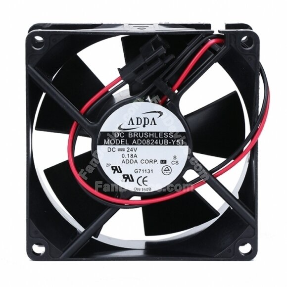 ADDA AD0824UB-Y51 DC 24V 0.18A 2 Wires / 3 Wires Axial Cooling Fan