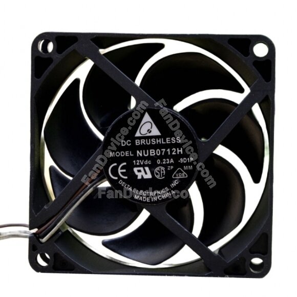 Delta NUB0712H DC 12V 0.23A 3 Wires Axial Cooling Fan