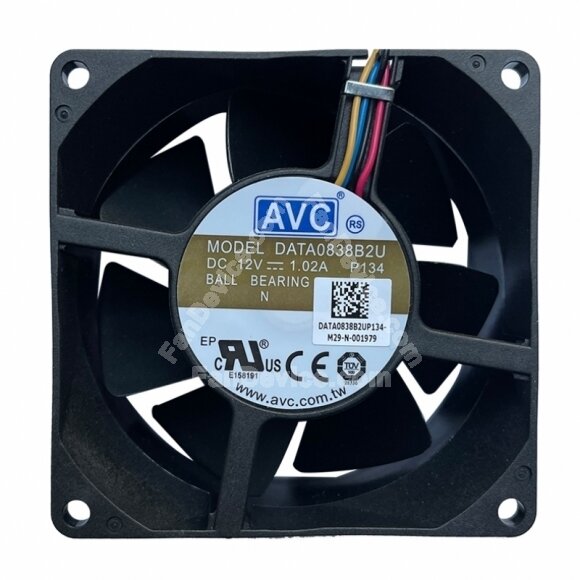 AVC DATA0838B2U P134 DC 12V 1.02A 3 Wires Axial Cooling Fan