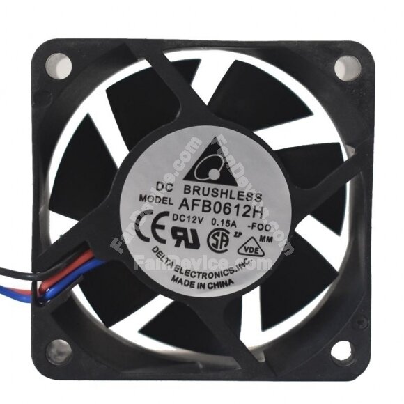 Delta AFB0612H-FOO AFB0612H-ROO DC 12V 0.15A 2 Wires / 3 Wires Axial Cooling Fan