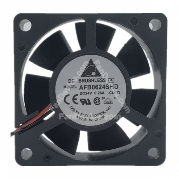 Delta AFB0624SHD DC 24V 0.26A 2 Wires / 3 Wires Axial Cooling Fan