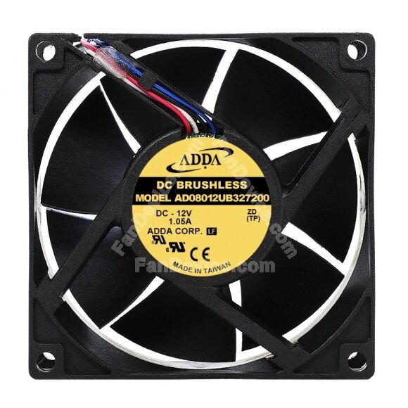 ADDA AD08012UB327200 DC 12V 1.05A 8032 Axial Brushless Cooling Fan