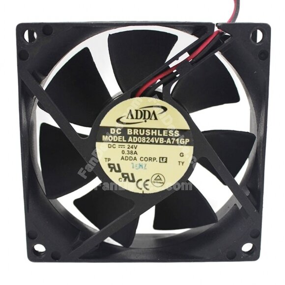 ADDA AD0824VB-A71GP DC 24V 0.38A 8025 Axial Brushless Cooling Fan