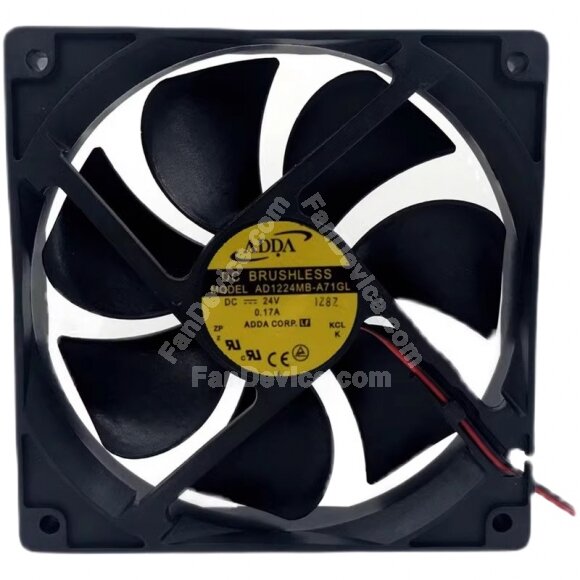 ADDA AD1224MB-A71GL DC 24V 0.17A 12025 Axial Brushless Cooling Fan