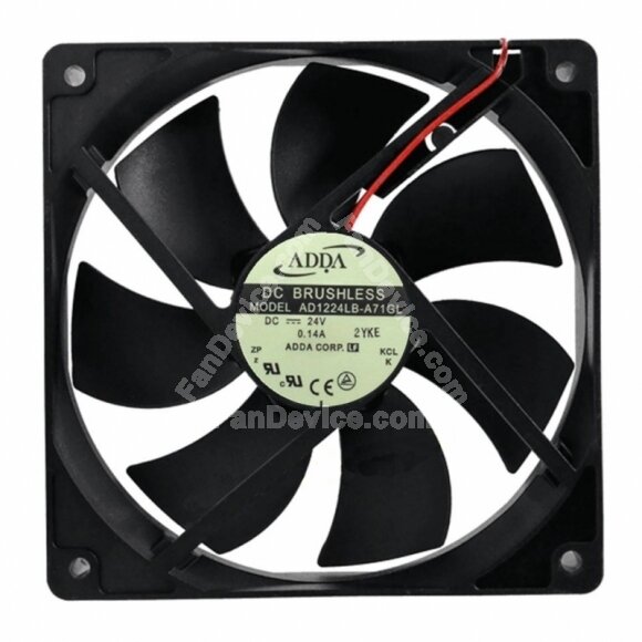ADDA AD1224LB-A71GL DC 24V 0.14A 2 Wires Axial Cooling Fan