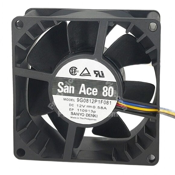 Sanyo Denki San Ace 80 9G0812P1F081 DC 12V 0.58A 8038 Axial Cooling Fan