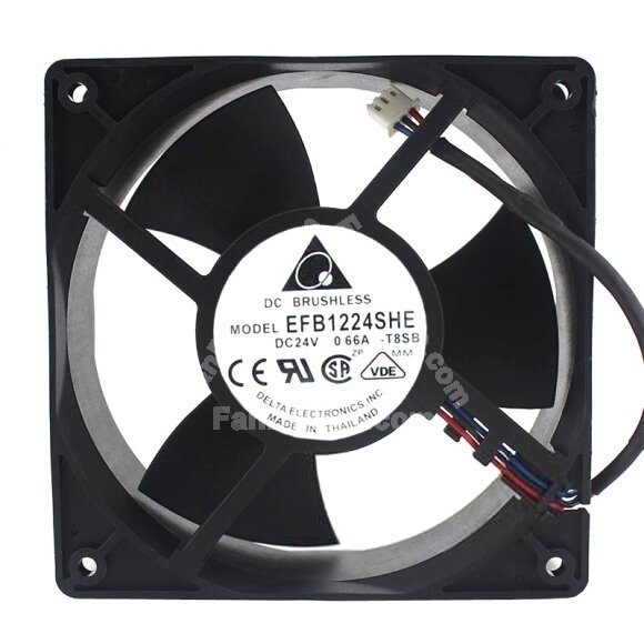 Delta EFB1224SHE DC 24V 0.66A 2 Wires / 3 Wires Axial Cooling Fan