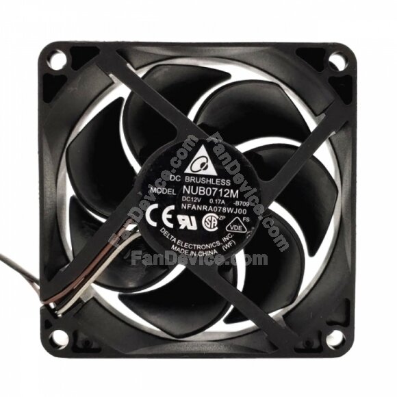 Delta NUB0712M DC 12V 0.17A 2 Wires / 3 Wires Axial Cooling Fan