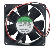 Sunon KD2408PTB3 DC 24V 1.0W 2 Wires Axial Cooling Fan