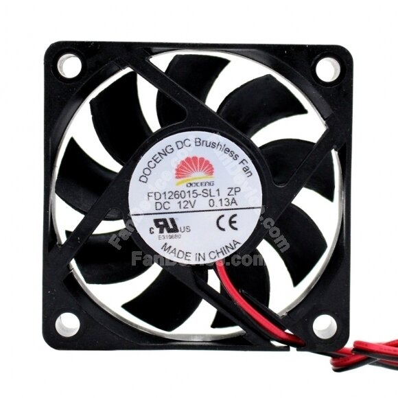 DOCENG FD126015-SL1 ZP DC 12V 0.13A 2 Wires Axial Cooling Fan