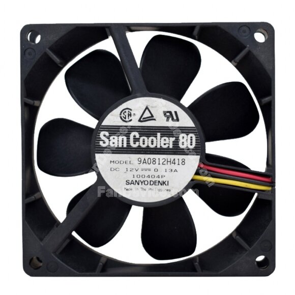 Sanyo Denki San Cooler 80 9A0812H418 DC 12V 0.13A 8025 Axial Cooling Fan