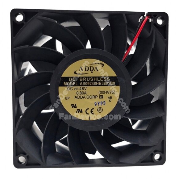 ADDA AS09248HB3891B0 DC 48V 0.80A 9238 Axial Brushless Cooling Fan