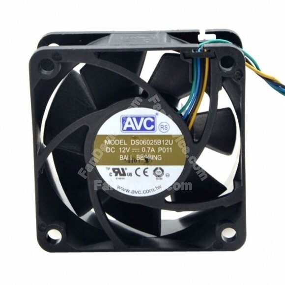 AVC DS06025B12U DC 12V 0.70A 2 Wires / 3 Wires / 4 Wires Axial Cooling Fan