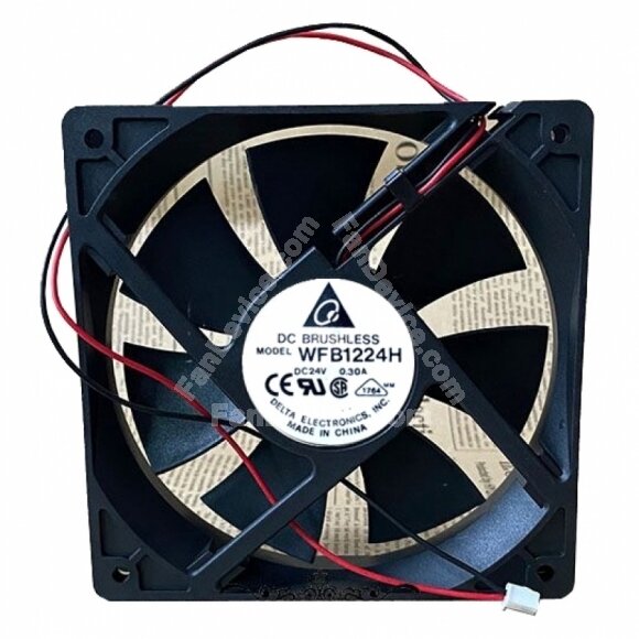 Delta WFB1224H DC 24V 0.3A 2 Wires Axial Cooling Fan