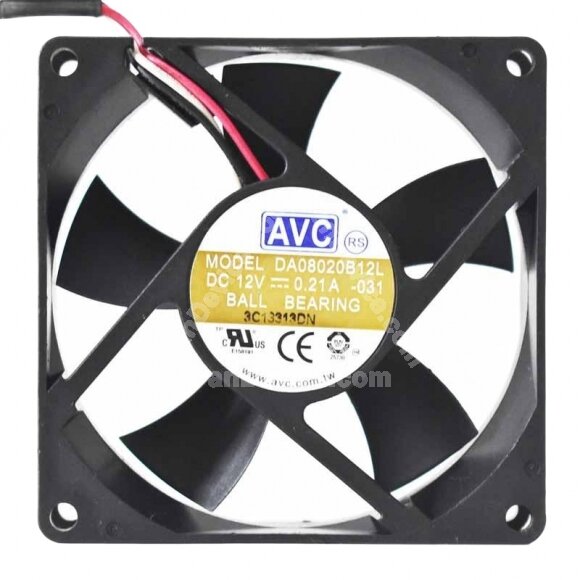 AVC DA08020B12L DC 12V 0.21A 8020 Axial Ball Bearing Cooling Fan