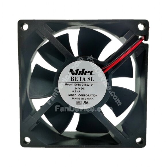 Nidec D08A-24TS2 DC 24V 0.23A 2 Wires Axial Cooling Fan