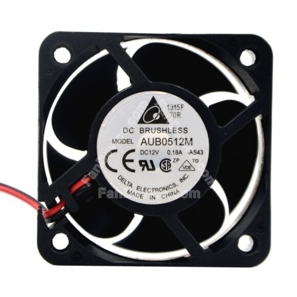 Delta AUB0512M DC 12V 0.18A 2 Wires Axial Cooling Fan