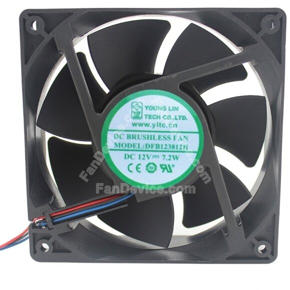 Young Lin DFB123812H DC 12V 7.2W 12038 Axial Brushless Cooling Fan