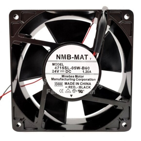 NMB-MAT 4715SL-05W-B60 DC 24V 1.20A 2 Wires Axial Cooling Fan