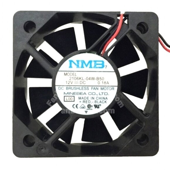 NMB 2106KL-04W-B50 DC 12V 0.18A 2 Wires Axial Cooling Fan