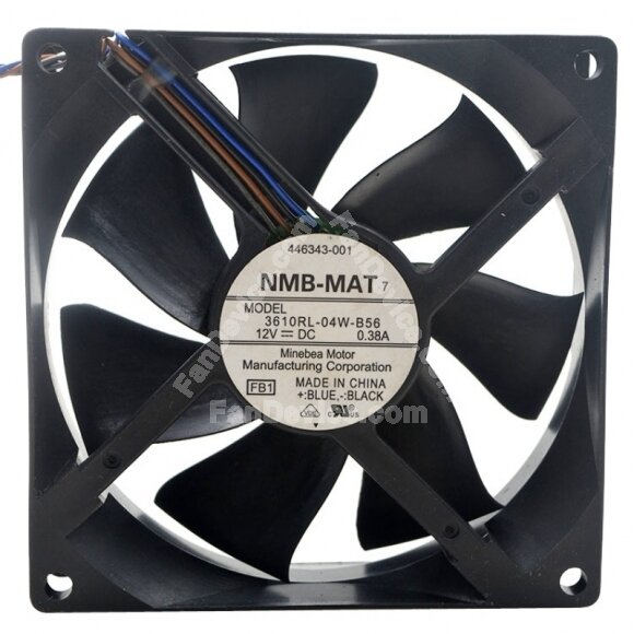 NMB 3610RL-04W-B56 DC 12V 0.38A 2 Wires / 3 Wires / 4 Wires Axial Cooling Fan