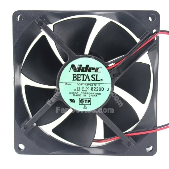 Nidec D09T-12PS2 DC 12V 0.26A 2 Wires Axial Cooling Fan