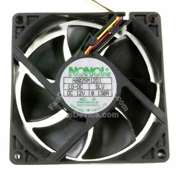 NONOISE A8025M12D1 DC 12V 0.130A 8025 Axial Sleeve Bearing Cooling Fan