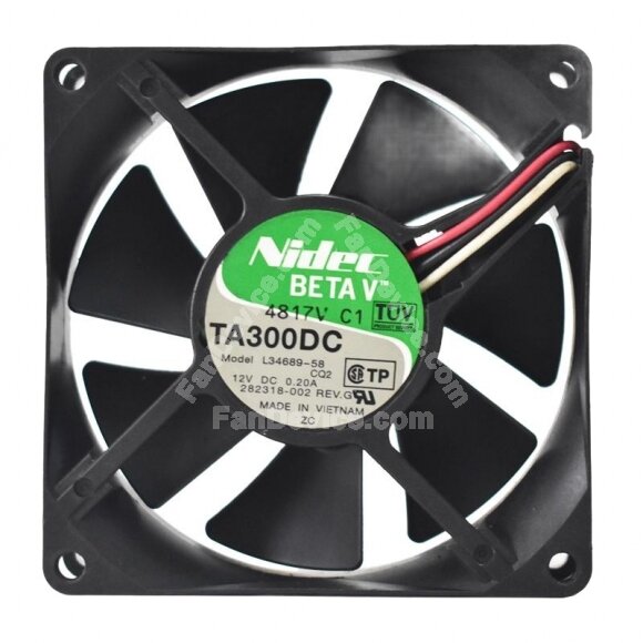 Nidec TA300DC L34689-58 DC 12V 0.20A 8025 Axial Cooling Fan