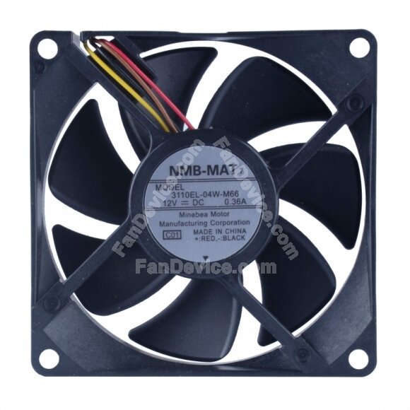 NMB-MAT 3110EL-04W-M66 DC 12V 0.36A 8025 Axial Cooling Fan