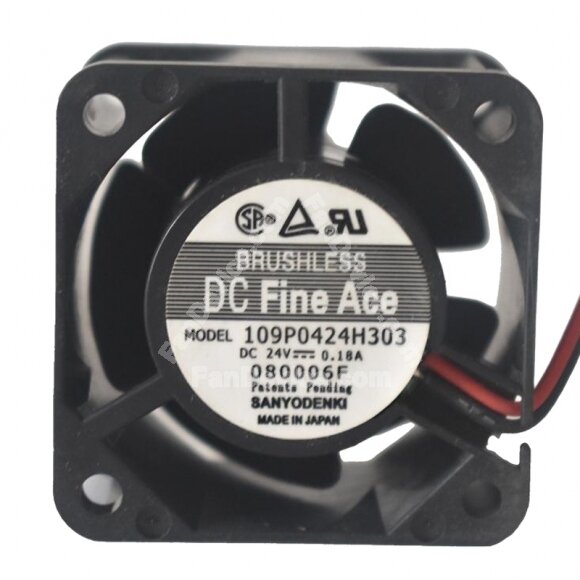 Sanyo Denki 109P0424H303 DC 24V 0.18A 4028 Axial Brushless Cooling Fan
