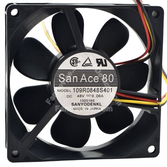 Sanyo Denki San Ace 80 109R0848S401 DC 48V 0.06A 8025 Axial Cooling Fan