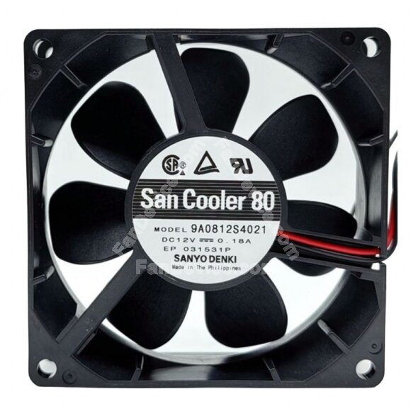 Sanyo Denki San Cooler 80 9A0812S4021 DC 12V 0.18A 8025 Axial Cooling Fan
