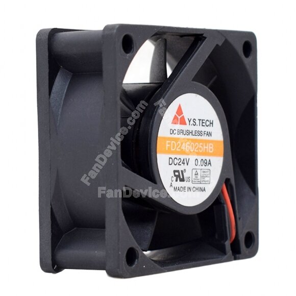 Y.S.TECH FD246025HB DC 24V 0.09A 6025 Axial Brushless Cooling Fan
