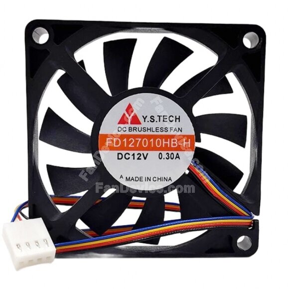 Y.S.TECH FD127010HB-H DC 12V 0.30A 7010 Axial Brushless Cooling Fan