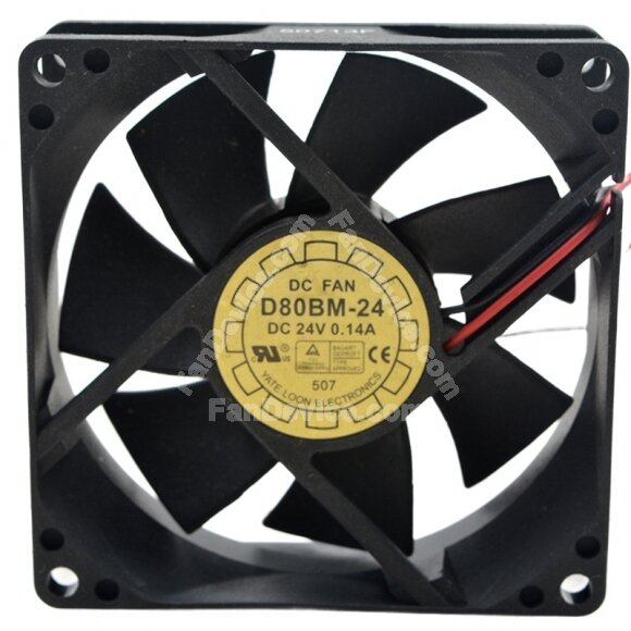 Yate Loon D80BM-24 DC 24V 0.14A 8025 Axial Cooling Fan