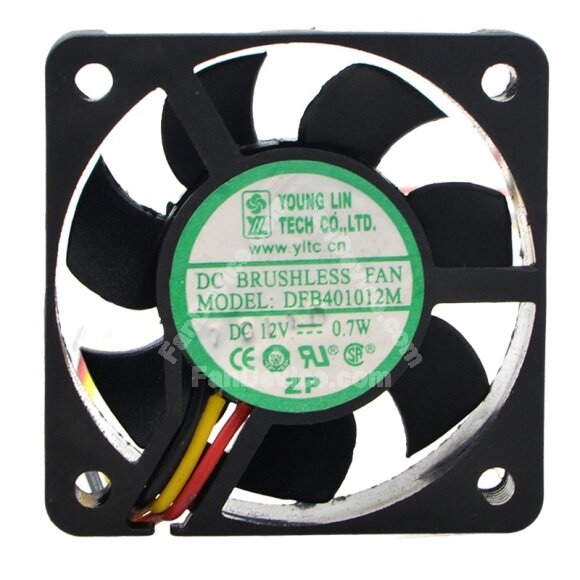 Young Lin DFB401012M DC 12V 0.7W 4010 Axial Brushless Cooling Fan