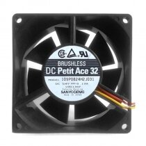 Sanyo Denki 109P0824H2J031 DC 24V 0.13A 8032 Axial Cooling Fan