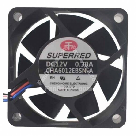 SuperRed CHA6012EBSN-A DC 12V 0.38A 6025 Axial Cooling Fan