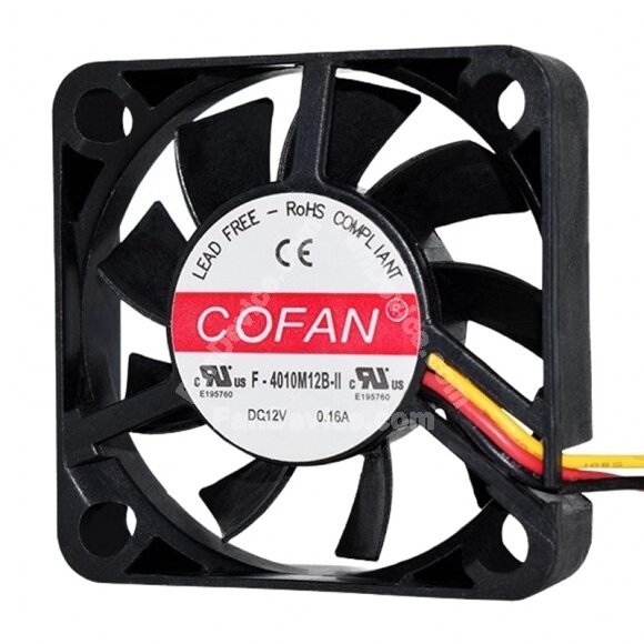 COFAN F-4010M12B-II DC 12V 0.16A 4010 Axial Cooling Fan