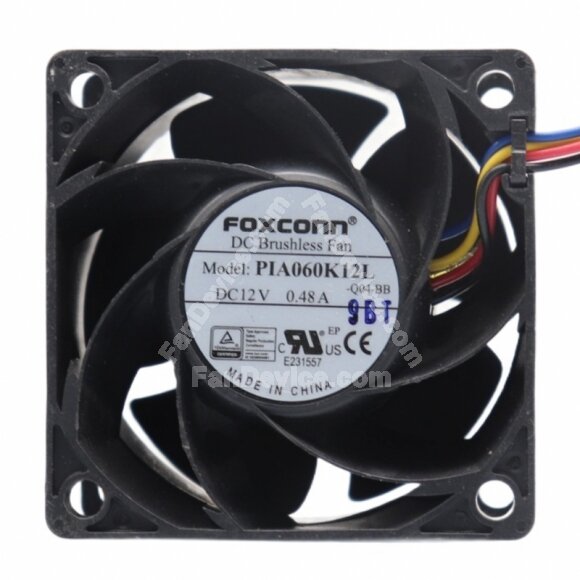 Foxconn PLA060K12L DC Brushless 12V 0.48A 6038 Axial Cooling Fan