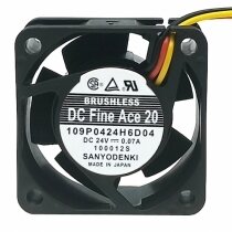 Sanyo Denki 109P0424H6D04 DC 24V 0.07A 3 Wires Axial Cooling Fan
