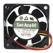 Sanyo Denki 109R0612H402 DC 12V 0.11A 2 Wires / 3 Wires Axial Cooling Fan