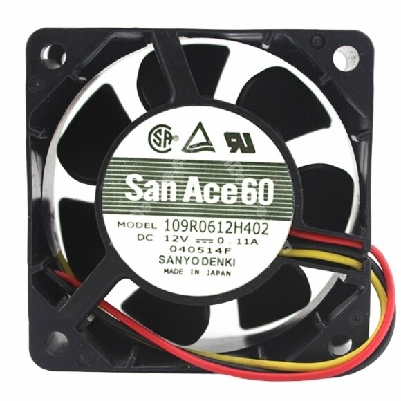 Sanyo Denki 109R0612H402 DC 12V 0.11A 2 Wires / 3 Wires Axial Cooling Fan