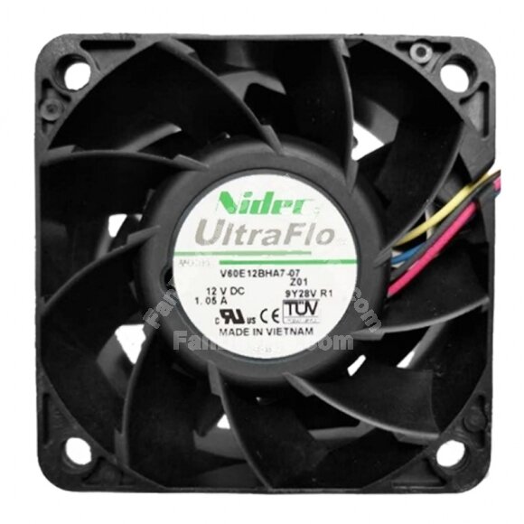 Nidec UltraFlo V60E12BHA7-07 DC 12V 1.05A 6038 Axial Cooling Fan