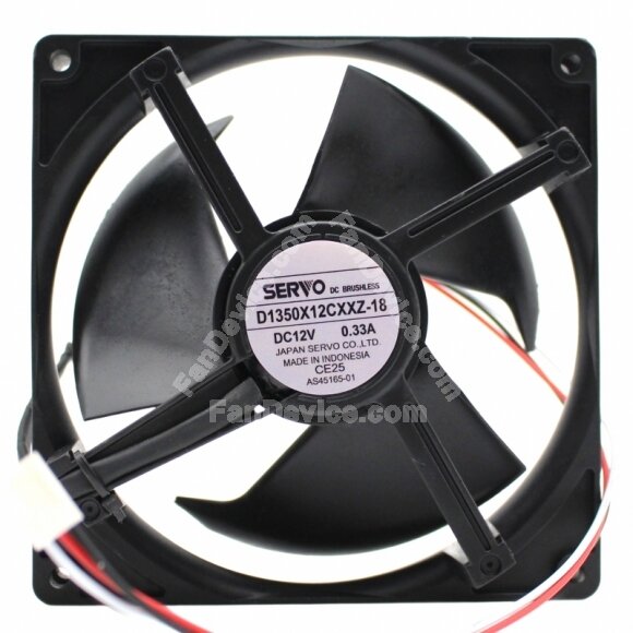 Servo D1350X12CXXZ-18 DC 12V 0.33A Brushless Axial Cooling Fan
