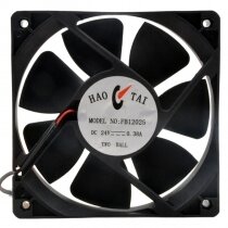 HAO TAI FB12025 DC 24V 0.38A 2 Wires Two Ball Axial Cooling Fan