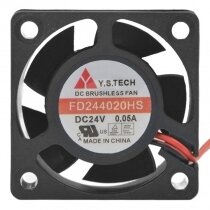 Y.S.TECH FD244020HS DC 24V 0.05A 2 Wires Brushless Axial Cooling Fan